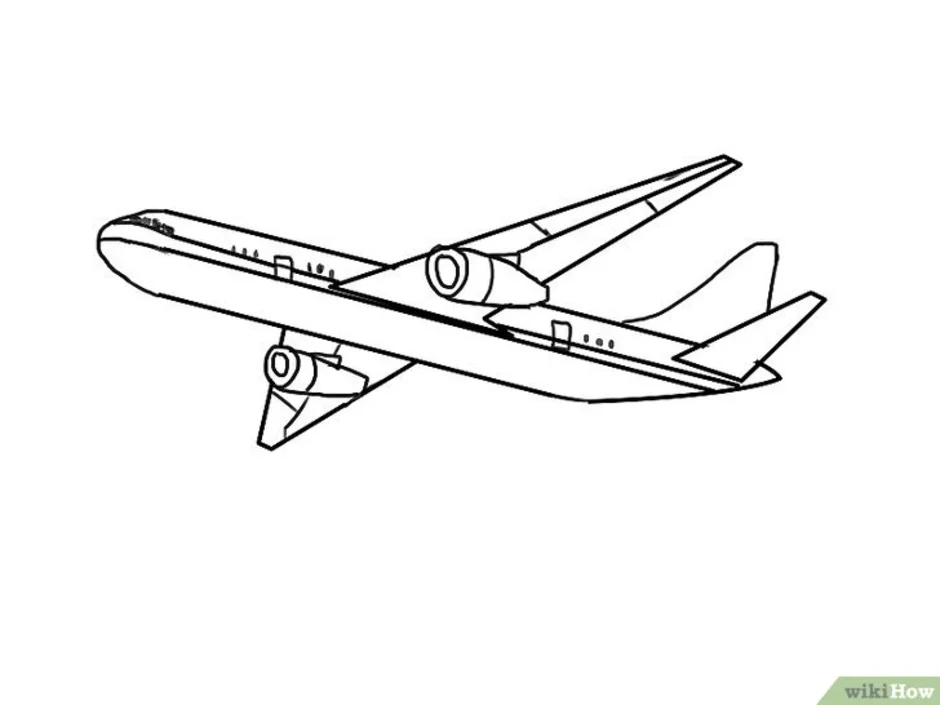 Самолет картинка для детей карандашом