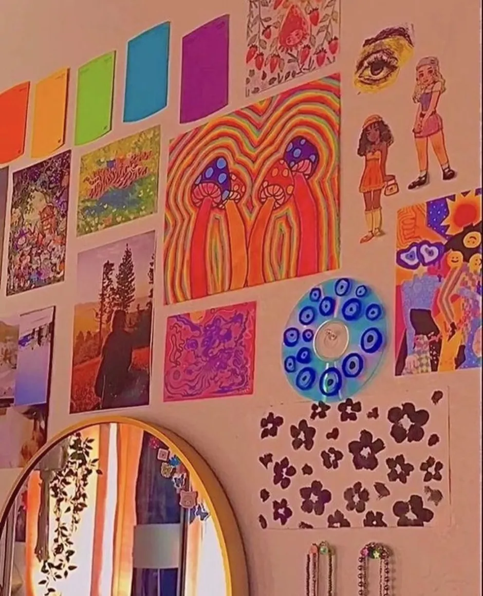 Рисунки на стену в комнату в стиле инди кид