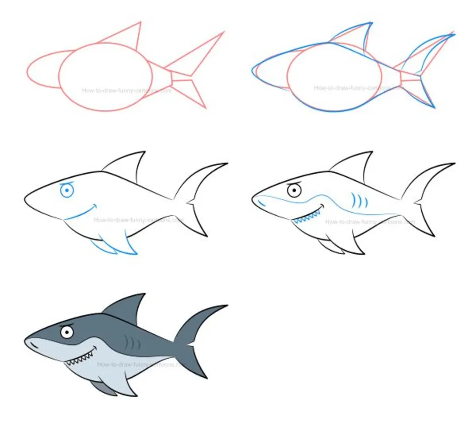 Как рисовать акулу для детей