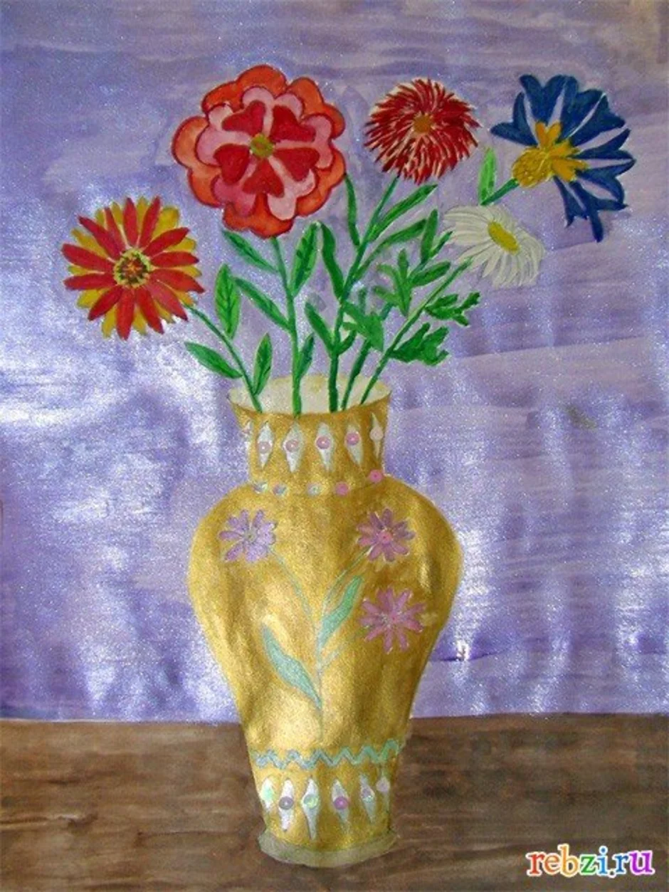Ваза с цветами рисование в подготовительной группе. Ваза с цветами. Рисование ваза с цветами. Рисование вазы с цветами. Ваза с цветами красками для детей.