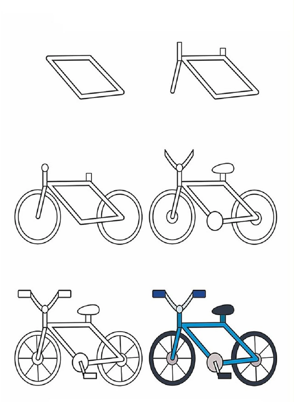 Велосипед рисовать карандашом