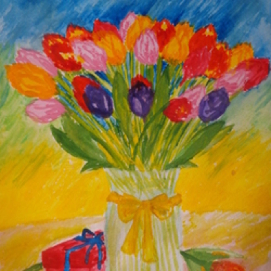 Нарисовать весенний букет. Весенний букет гуашью. Рисование букет для мамы. Детский рисунок весенний букет. Детский весенний натюрморт.