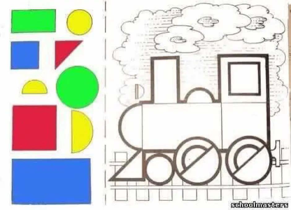 Вырезать из бумаги детям распечатать фигуры и собирать картинку