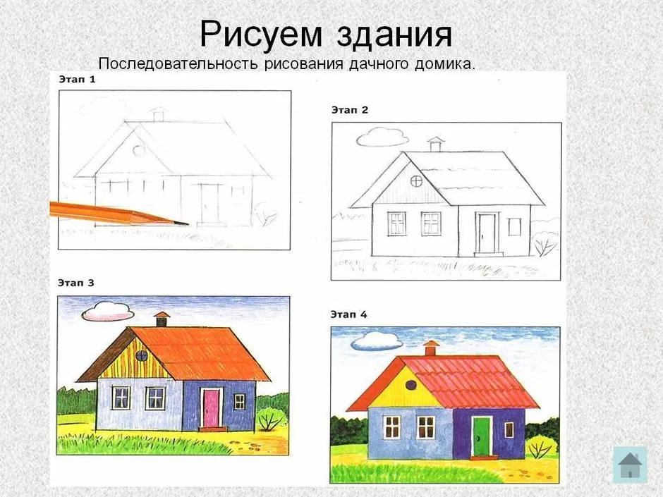 Дом рисунок 1 класс