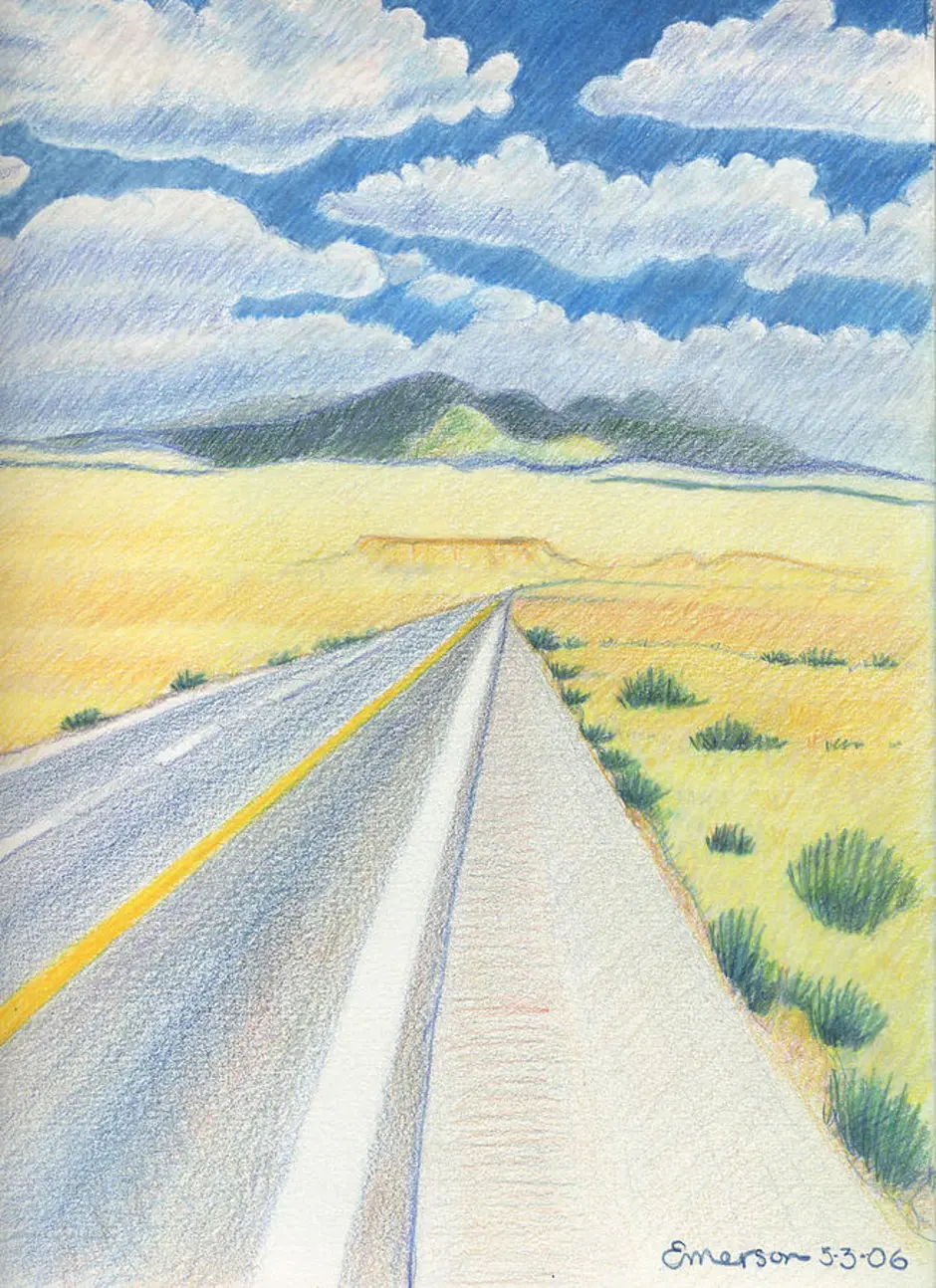 Дорога пятого класса. Пейзаж цветными карандашами. Пейзаж с дорогой. Пейзаж в перспективе. Воздушная перспектива в рисовании.