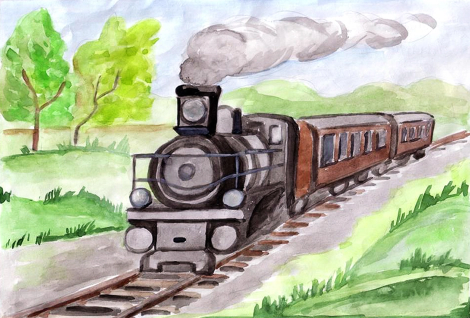 Легкая железная дорога. Железная дорога Некрасова. Иллюстрация к стихотворению железная дорога. Рисование поезд. Поезд рисунок.