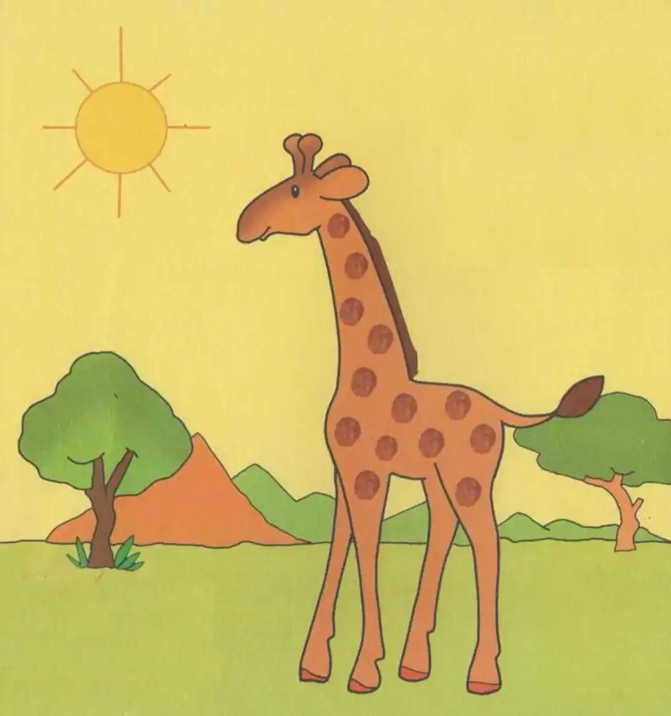 На рисунке изображен жираф. Рисование жирафа с детьми. Рисование жирафа в подготовительной группе. Рисование жирафа в старшей группе. Рисование Жираф средняя группа.