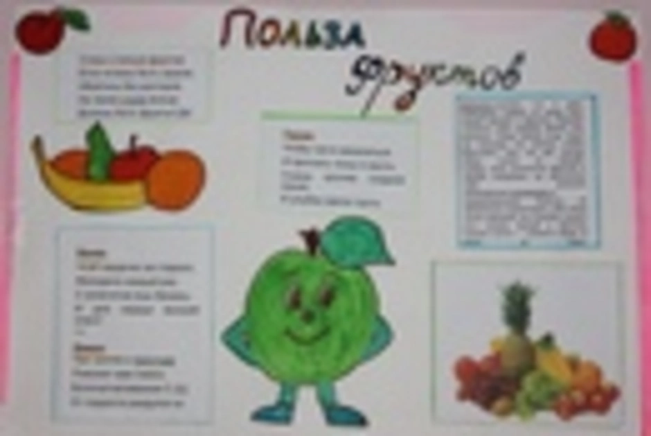 Овощи и фрукты полезные плакат