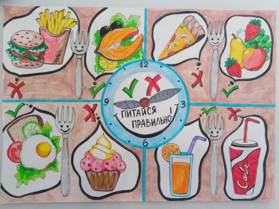 Рисунок на тему здоровая еда
