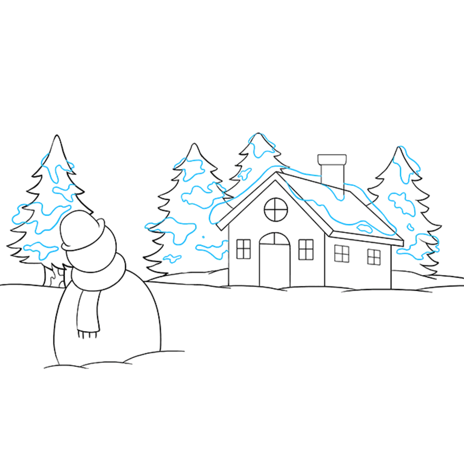 Нарисовать зиму легко и просто