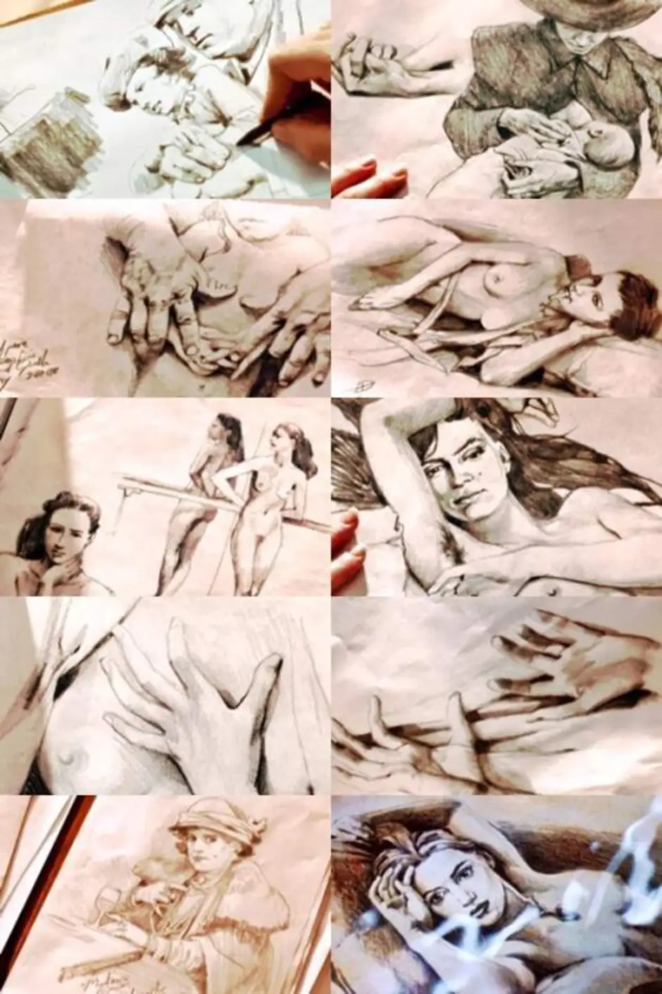 Titanic scene where jack draws rose