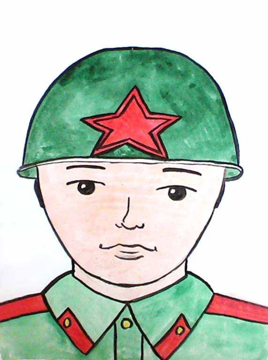 Рисунок на 23 февраля 4 класс легко. Образ защитника Отечества. Военные рисунки для детей. Рисование солдат. Рисунок солдату.