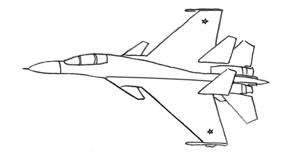 Как нарисовать военный самолет