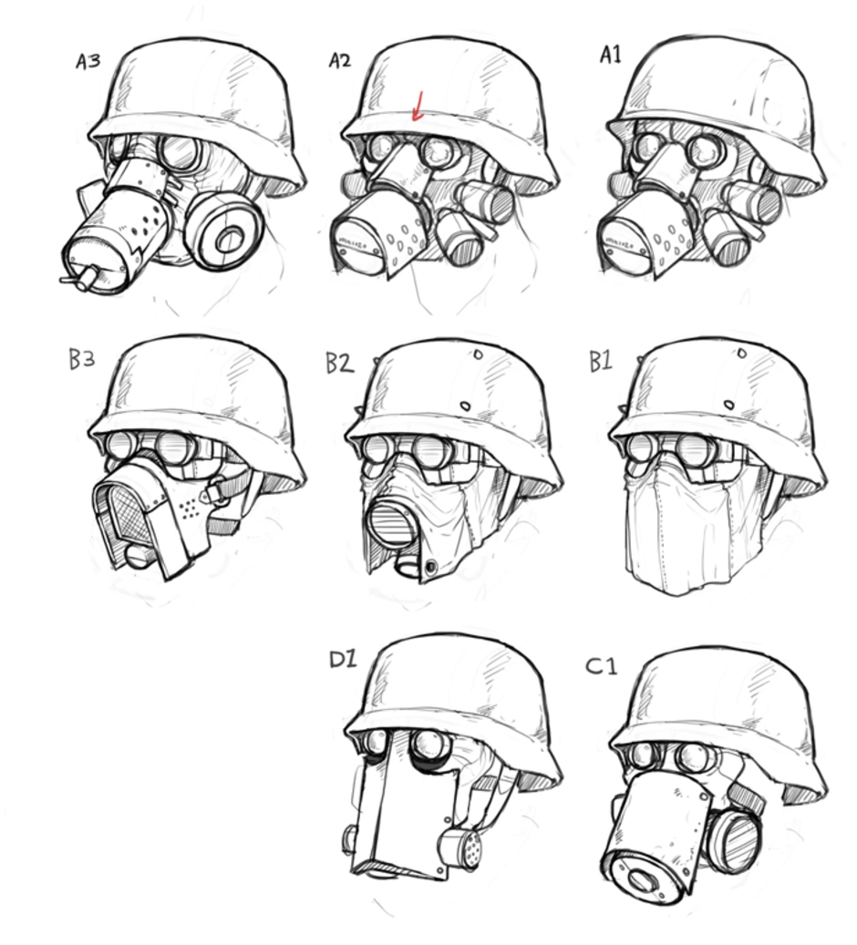 Рисунок военный в каске