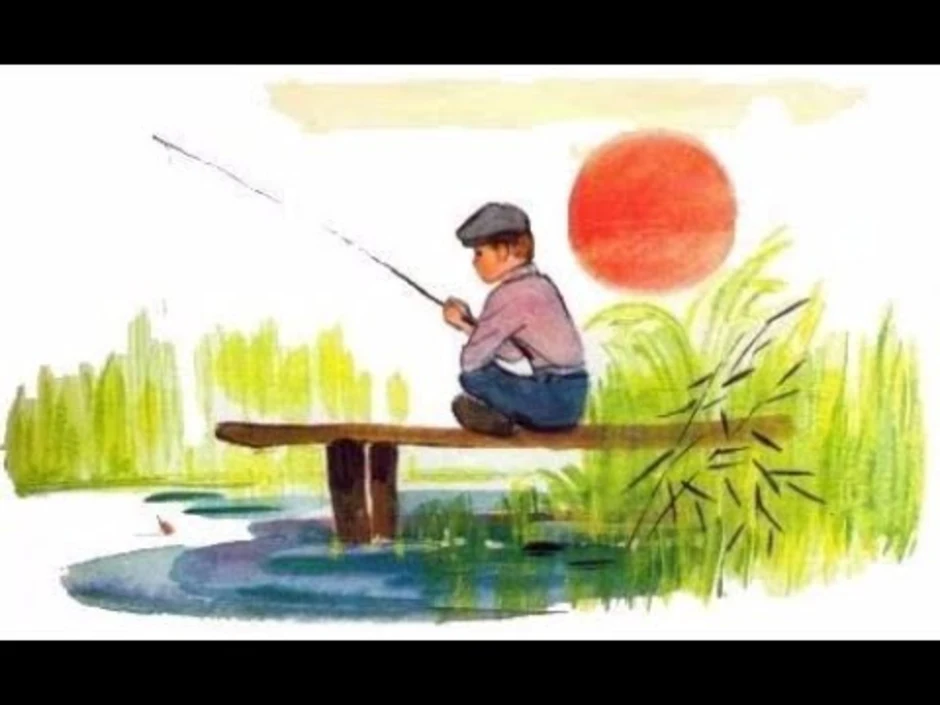 Коля ловил рыбу. Мальчик с удочкой. Рисунок на тему рыбалка. Рыбак иллюстрация. Дети на рыбалке иллюстрация.