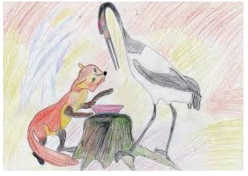 Иллюстрация к сказке лиса и журавль рисунок