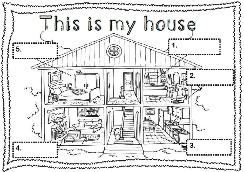 My house is very funny. Рисунок дома с комнатами. План дома на английском языке. Схема дома на английском языке. Домик с комнатами по английскому языку.