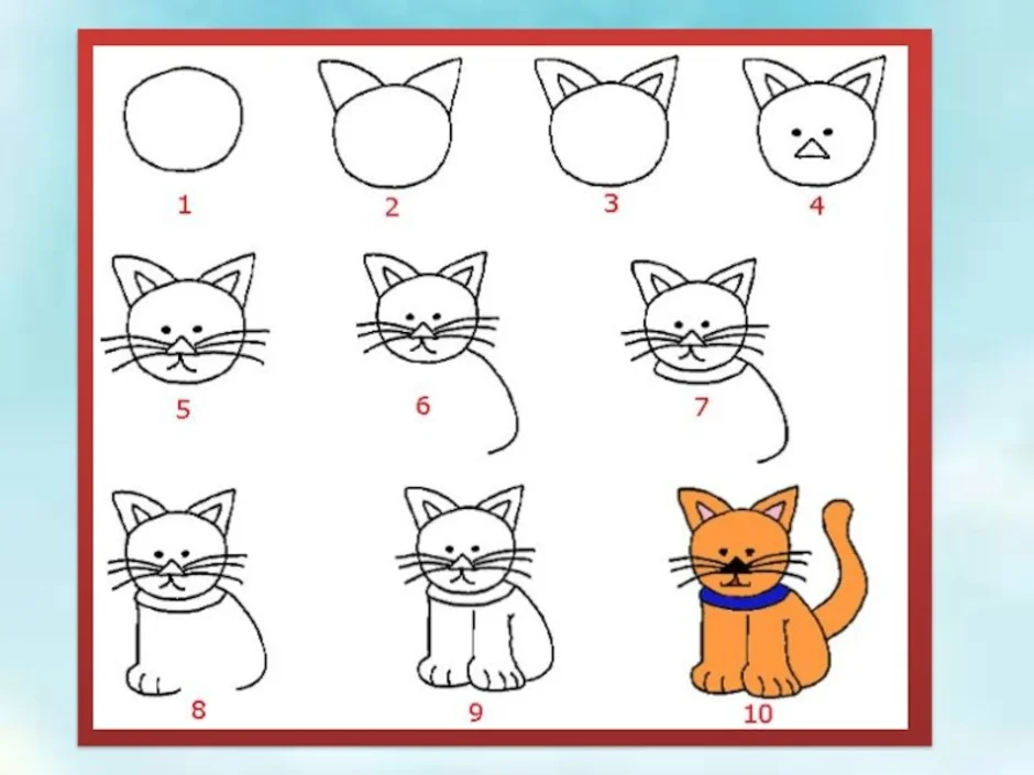 Как рисовать кошку для детей 3 года