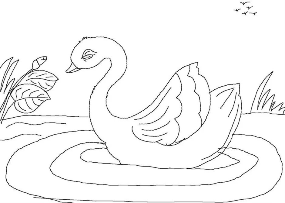 Нарисовать рисунок гадкий утенок. Иллюстрация к сказке Андерсена Гадкий утенок раскраска. Лёгкая иллюстрация к сказке Гадкий утенок. Андерсен Гадкий утенок лебедь.