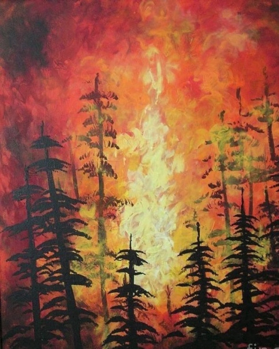 картинки лес в огне для детей