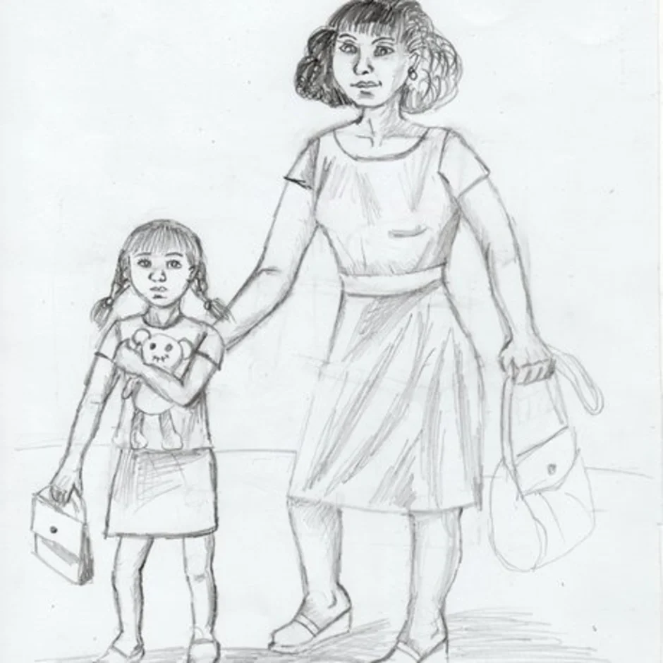 Мама с ребенком 4 класс. Рисунок для мамы. Детские рисунки мамы. Мама и дочка рисунок. Мама с ребенком рисунок карандашом.