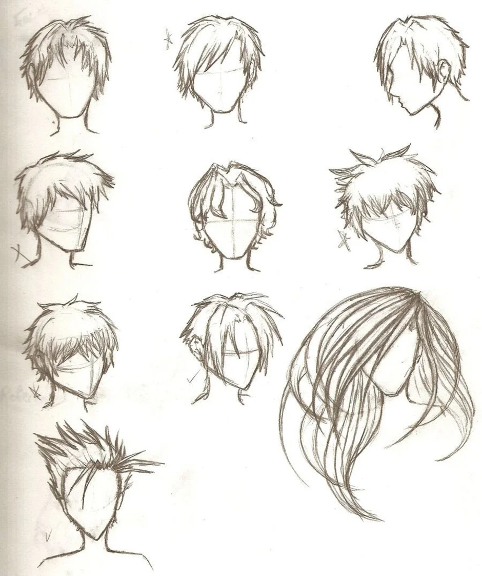 Как Нарисовать Аниме Волосы Парня (63 Фото)