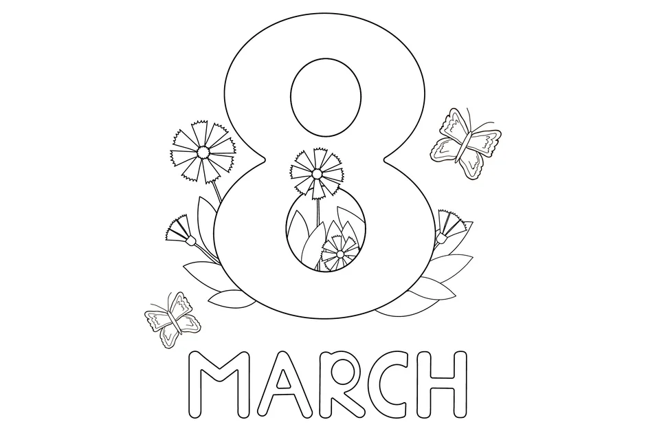 Раскраска 8 марта