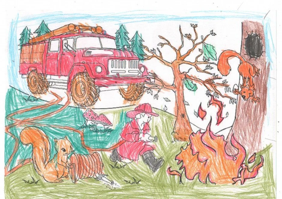 Пожарная безопасность в лесу для детей. Рисунок на тему пожарная безопасность. Рисунок на тему огонь. Рисунок на тему Лесные пожары. Пожар в лесу для детей.