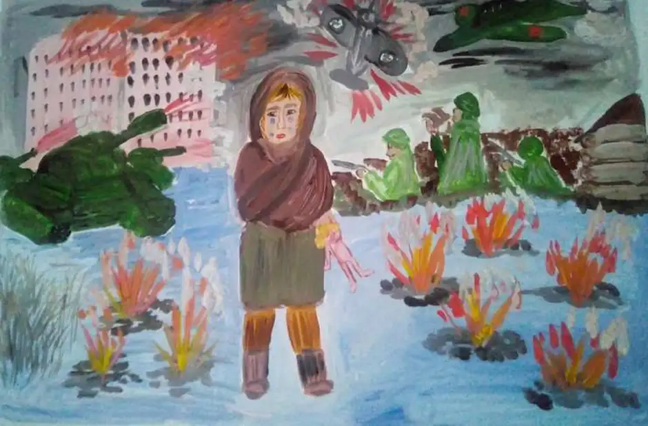 Про войну для детей дошкольного возраста. Рисунок на тему дети войны.