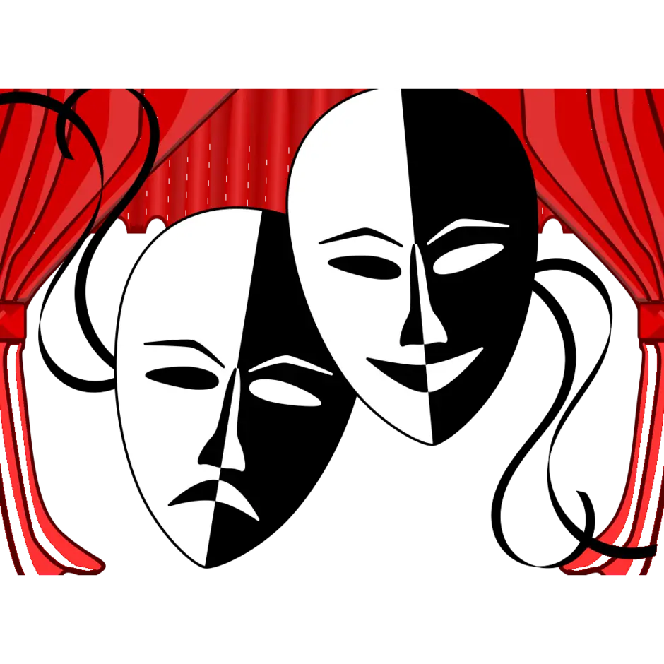 День театра рисунок. Театральные маски. Символ театра. Театральные атрибуты. Символ театра две маски.
