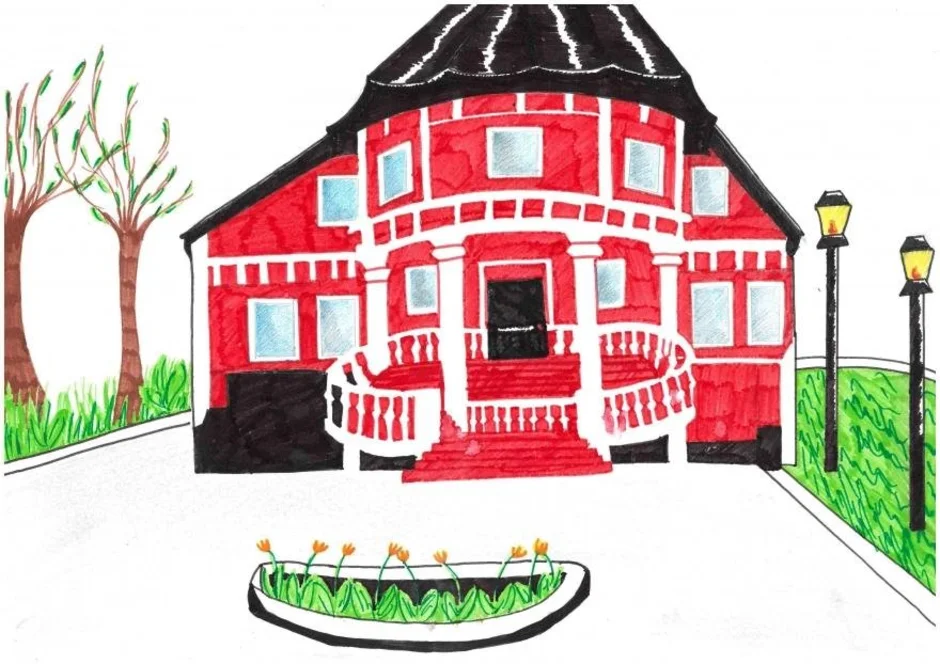 Дом моей мечты рисунок 7 класс изо. Дом рисунок. Домик рисунок. Детские рисунки домов. Дом для рисования.