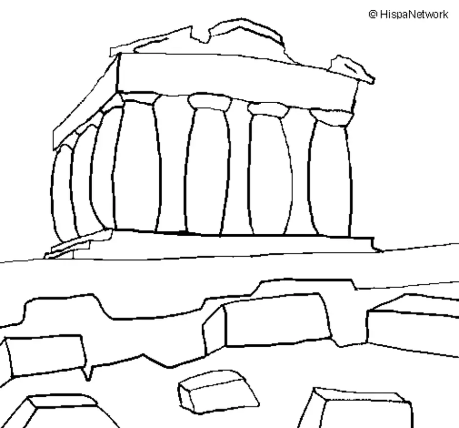 Рисунок акрополя 5 класс. Храм Афины Парфенон черно белый. Акрополь Парфенон рисунок. Древняя Греция Акрополь рисунок.