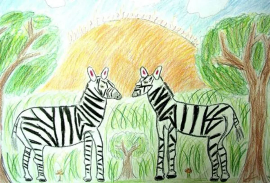 Животное рисунок 7 класс. Рисование Зебра подготовительная группа. Рисунок на тему животные. Рисование по теме зоопарк. Рисование с детьми Зебра.