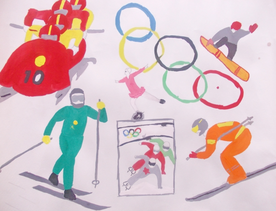 Легкий рисунок олимпийских игр