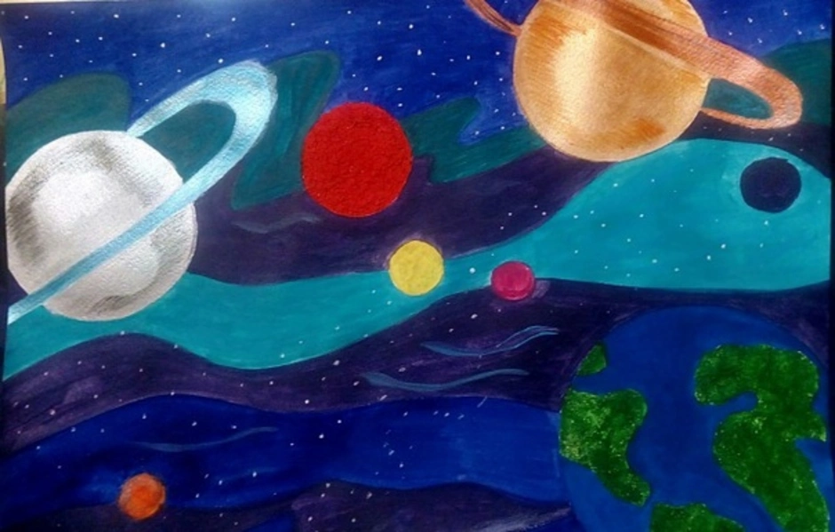 Рисунок космос для детей дошкольного возраста. Рисунок на туму космас. Рисунок на космическую тему. Рисование космос. Космический пейзаж рисунок.