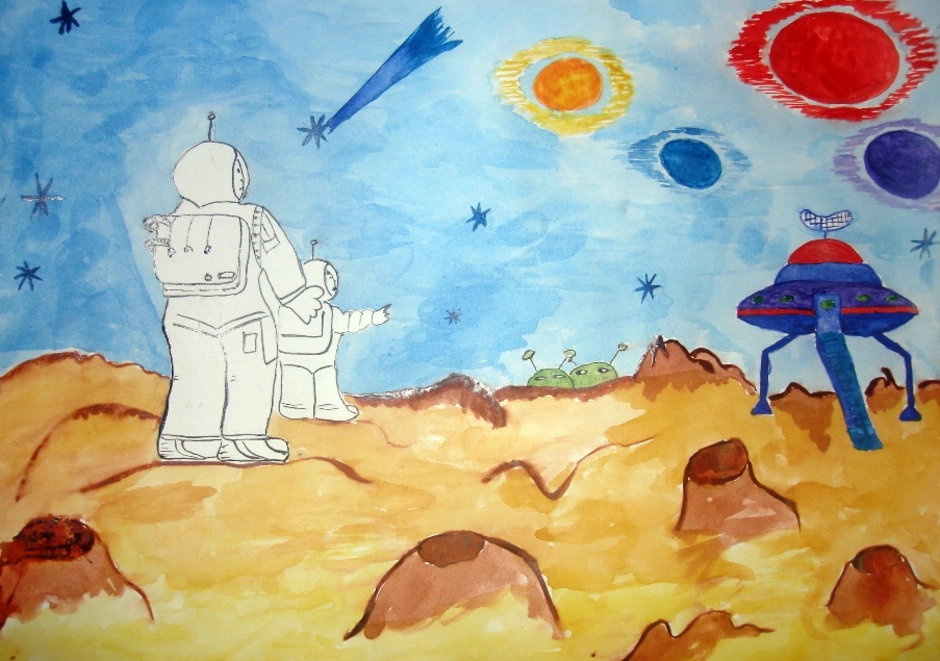Дом на луне рисунок детский окружающий мир. Рисунок на тему космос. Рисунок на космическую тему. Рисование полет на другую планету. Рисование на тему космос.