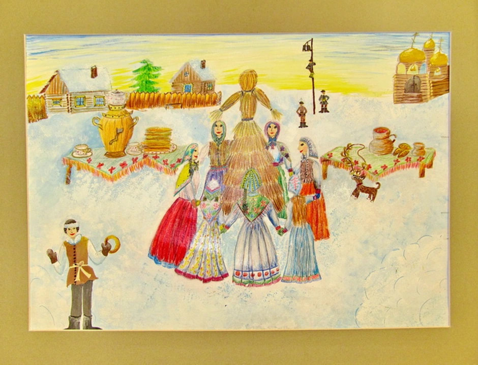 Рисунок к масленице 4. Масленица рисунок. Русские народные праздники рисунки. Композиция на тему Масленица. Рисунок на тему народные гуляния.