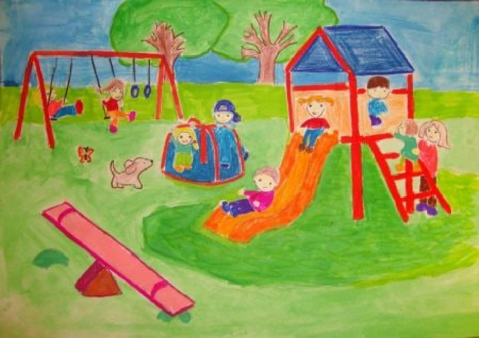 Видео рисуем детский сад