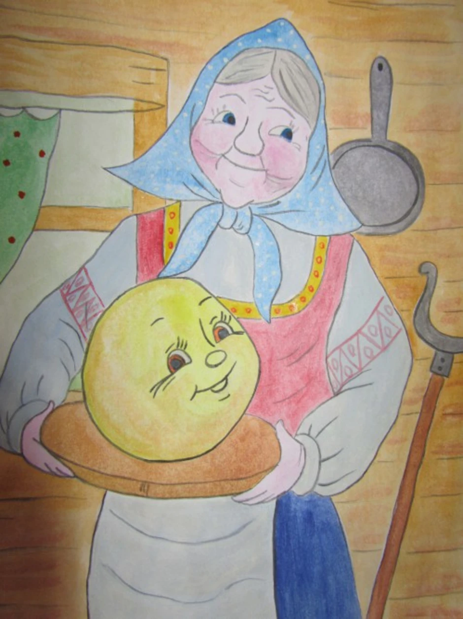 Рисование на тему сказочный герой. Иллюстрация к сказке Колобок. Рисунок на тему Колобок. Рисунок к сказке Колобок. Колобок рисунок для детей.