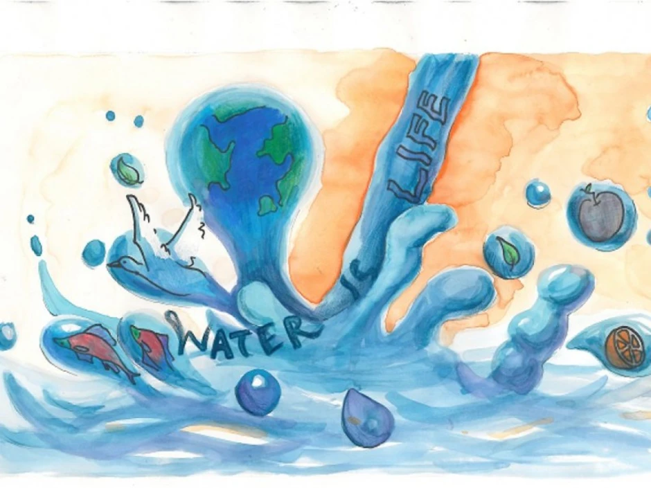 Вода плакат для детей. Рисунок на тему вода. День воды плакат. День воды рисунок. Вода источник жизни рисунки.