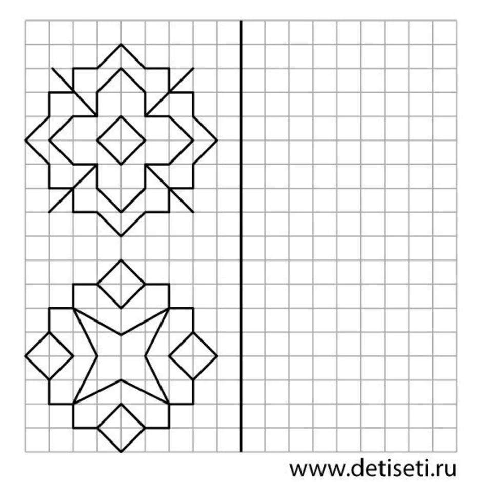 Орнамент рисунок по клеточкам