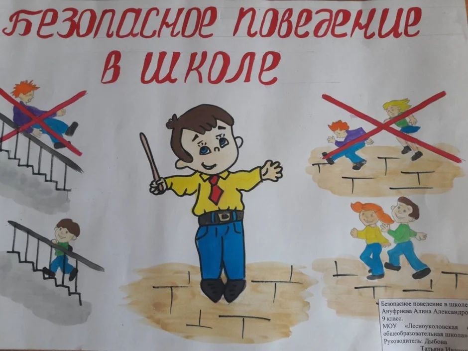 Плакат поведение в школе. Правила безопасности. Рисунок по технике безопасности в школе. Безопасность в школе рисунок. Рисунок на тему безопасность.