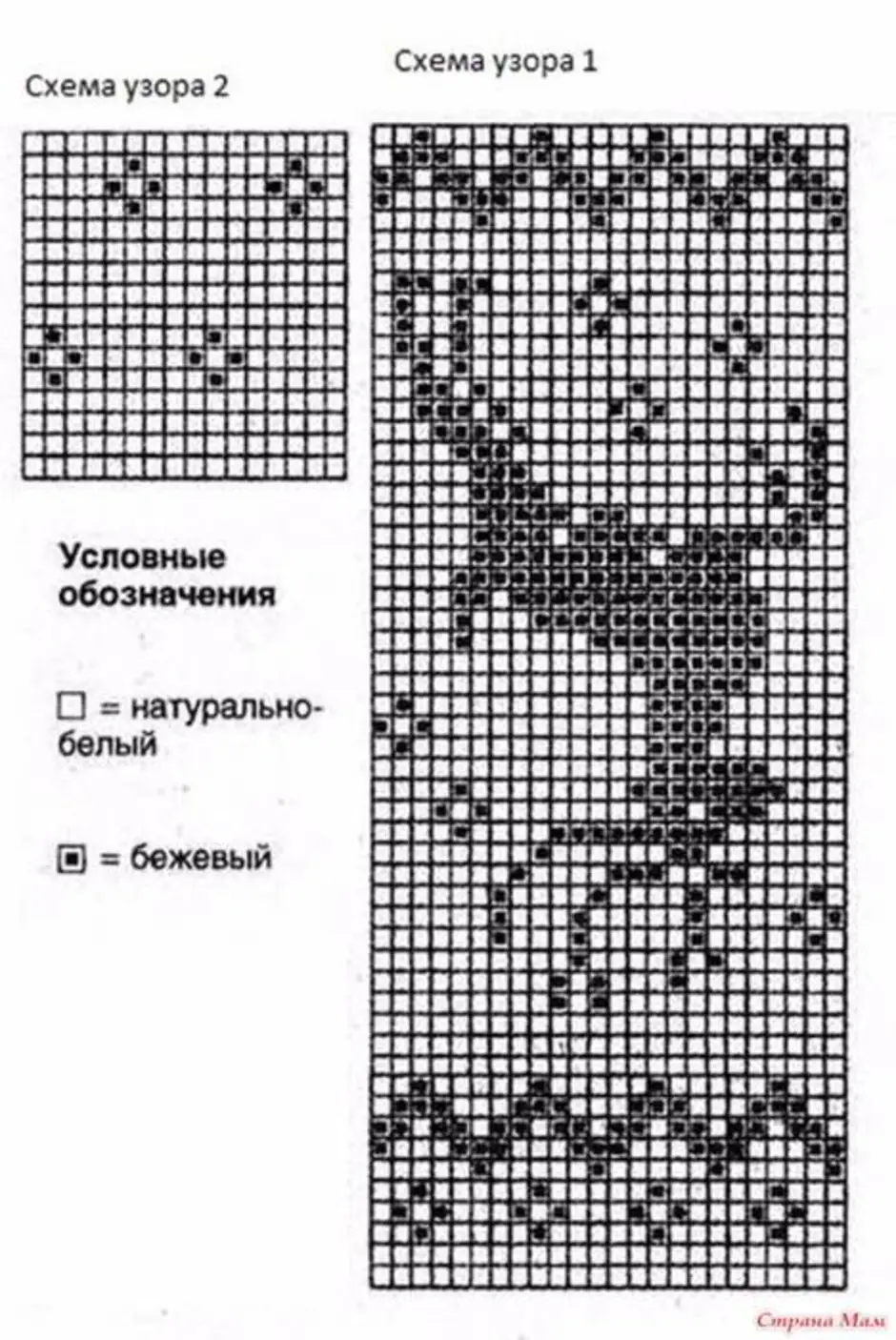 Носки жаккардом спицами со схемами