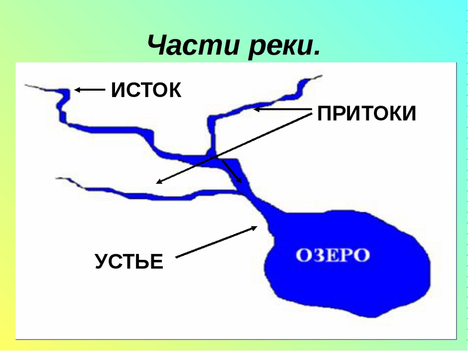 Рисунок река вытекает из озера и река впадает