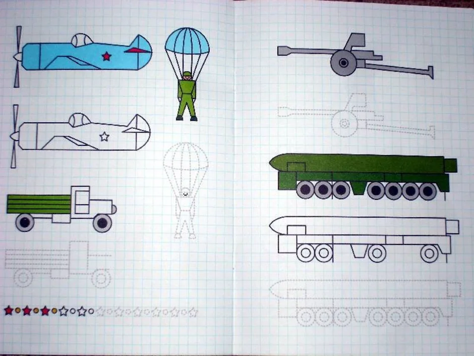 Как можно нарисовать танк и самолет