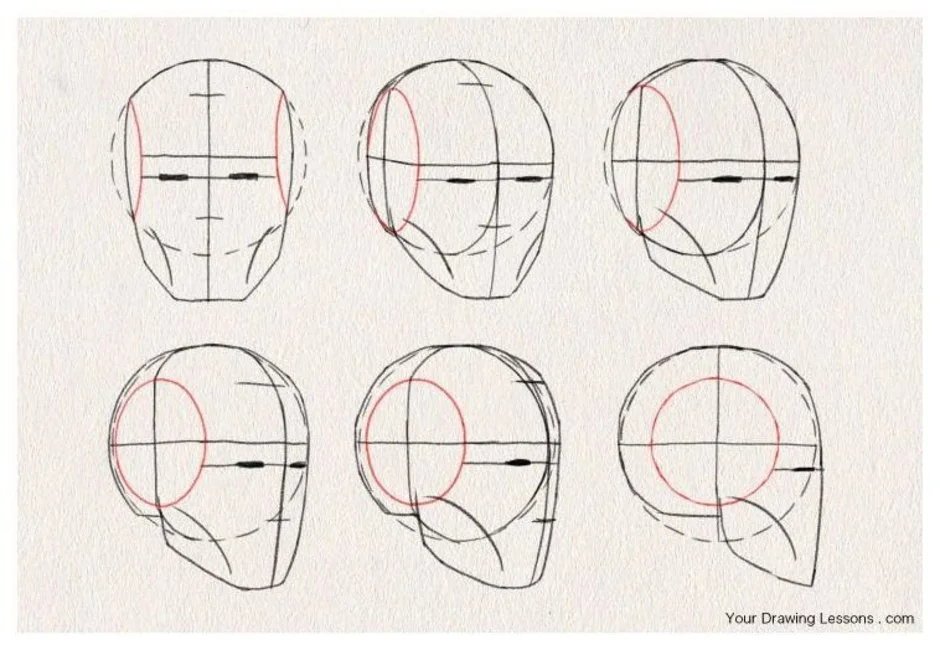 Рисунок построение головы человека