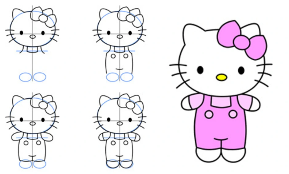 Hello kitty рисунок карандашом