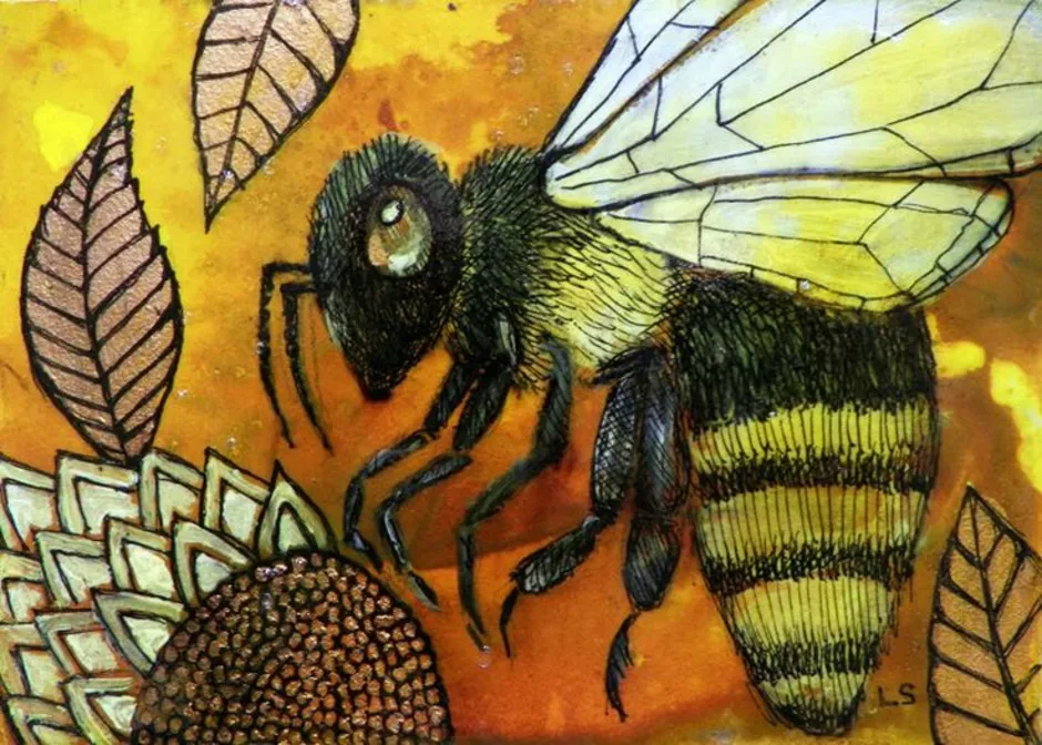 Пчелы в древности. Пчела картина. Пчела рисунок. Рисование пчела.