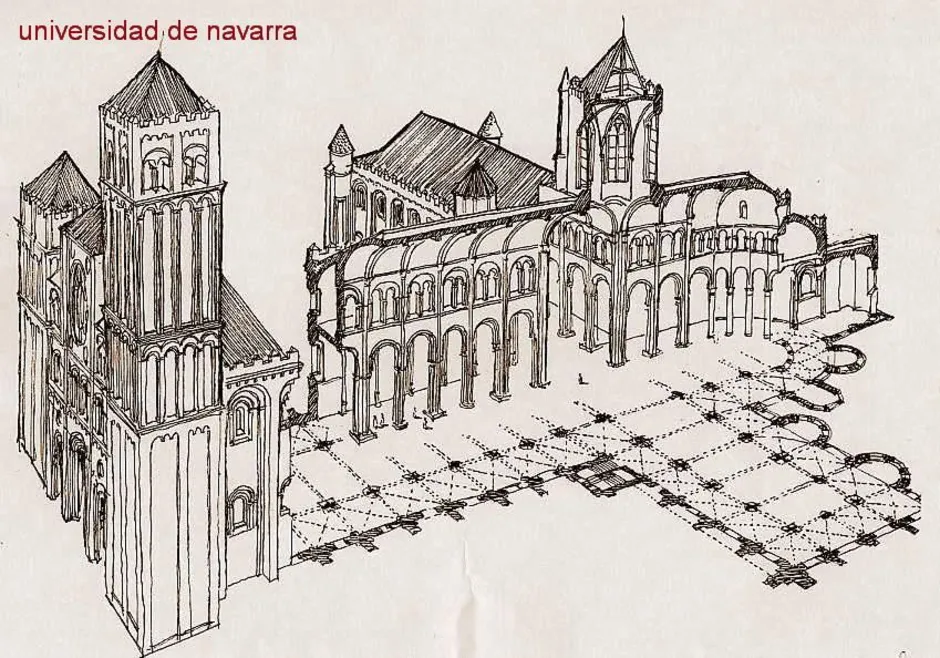 Схема кафедрального собора. Кафедральный собор романский стиль. Аббатство сен-Клюни. Монастырская Церковь аббатства Клюни. Сантьяго де Компостела собор план.