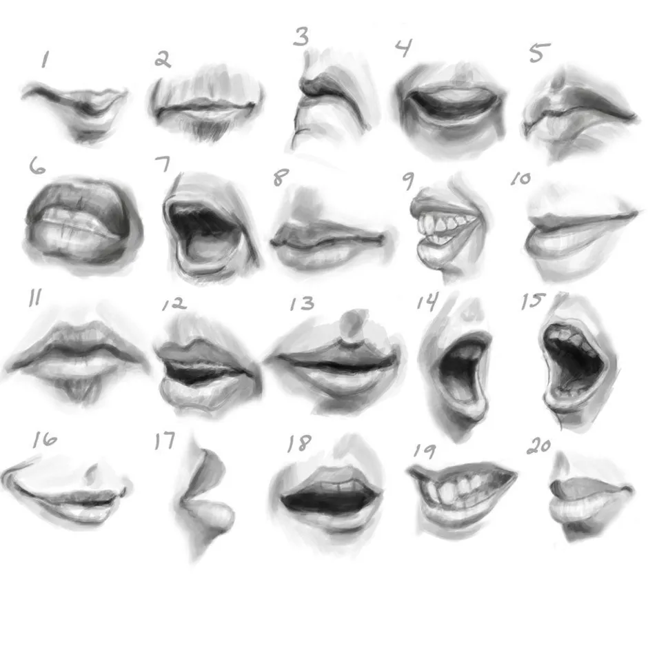 Рот губы 4. Губы в разных ракурсах. Рот в разных ракурсах. Эскизы губ в разных ракурсах. Зарисовки губ в различных ракурсах.